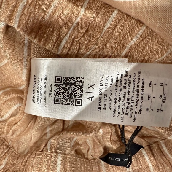 Armani Exchange Women's Striped Linen Pants size 4 - Picture 11 of 13